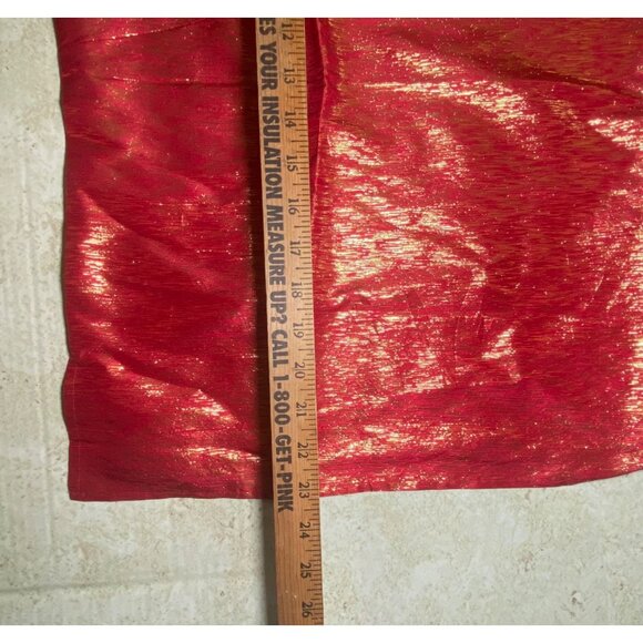 Erena Red & Gold Metallic Sleeveless Tank Top XL Silk Blend Holiday Party Glam - Picture 5 of 6